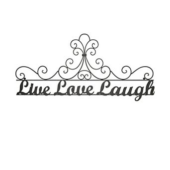 Lavish Home Metal Cursive Cutout "Live Love Laugh" Wall Decor
