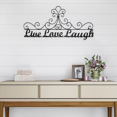 Lavish Home Metal Cursive Cutout "Live Love Laugh" Wall Decor