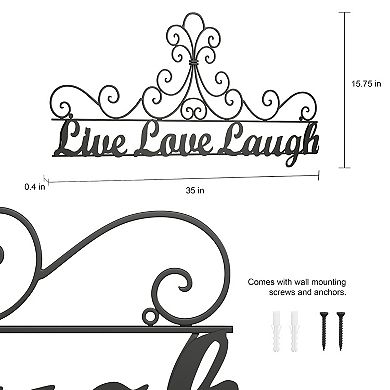 Lavish Home Metal Cursive Cutout "Live Love Laugh" Wall Decor