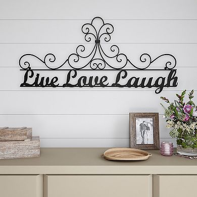 Lavish Home Metal Cursive Cutout "Live Love Laugh" Wall Decor