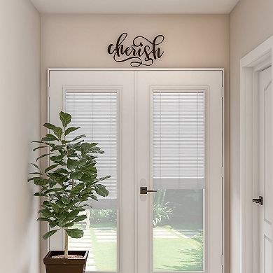 Lavish Home Metal Cutout Cursive "Cherish" Wall Decor