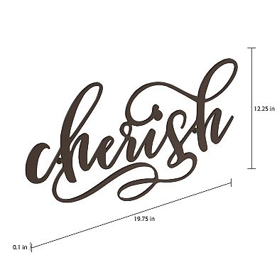 Lavish Home Metal Cutout Cursive "Cherish" Wall Decor