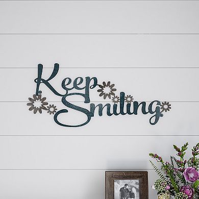 Lavish Home Metal Cutout "Keep Smiling" Wall Decor