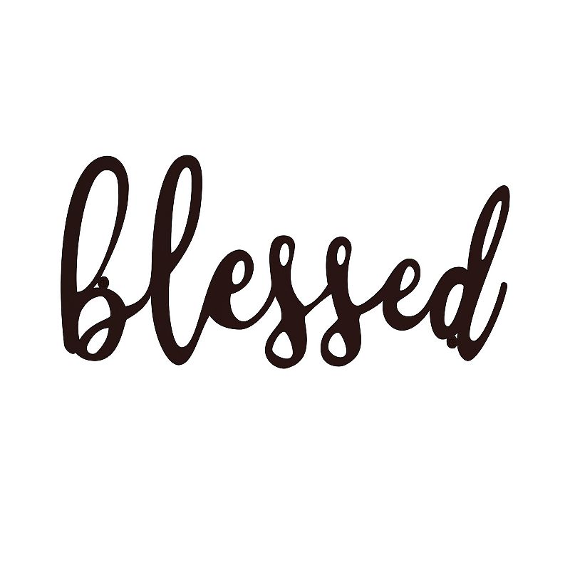 Lavish Home Metal Cutout Blessed Wall Decor, Brown