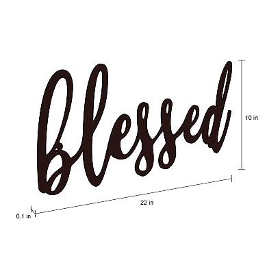 Lavish Home Metal Cutout "Blessed" Wall Decor