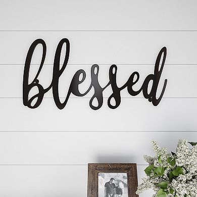 Lavish Home Metal Cutout "Blessed" Wall Decor