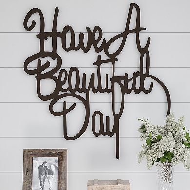 Lavish Home Metal Cutout "Have a Beautiful Day" Sign Wall Decor