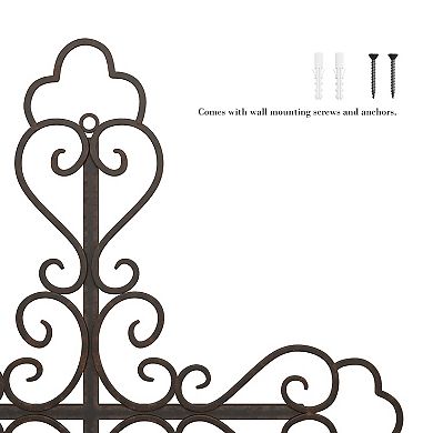 Lavish Home Metal Fleur-De-Lis Cross Wall Decor