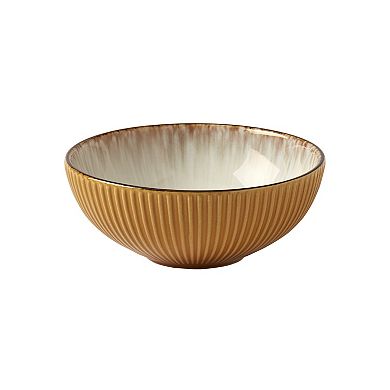 Tabletops Gallery Jura Caramel Reactive Glaze Stoneware 16-pc. Dinnerware Set