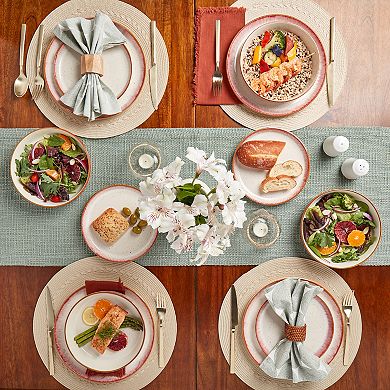 Tabletops Gallery Hanover Berry Reactive Glaze Stoneware 12-pc. Dinnerware Set