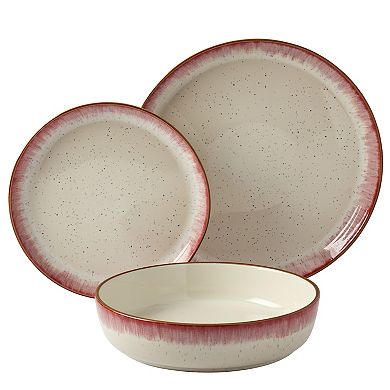 Tabletops Gallery Hanover Berry Reactive Glaze Stoneware 12-pc. Dinnerware Set