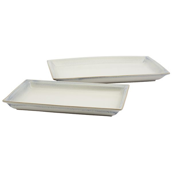Tabletops Gallery Hudson Reactive Glaze 2pc. Serving Platter Set