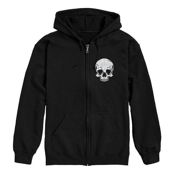 Skull zip hot sale up hoodie