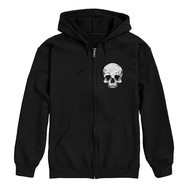 Skull zip online hoodie