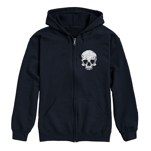 Men's Road Map Skull Zip Hoodie