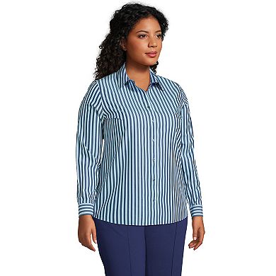 Plus Size Lands' End Wrinkle-Free No Iron Button-Front Shirt