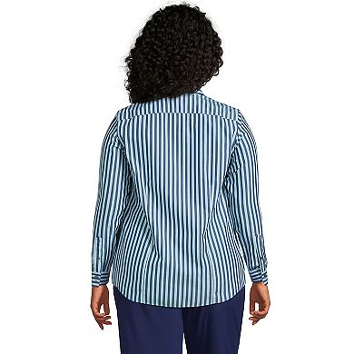 Plus Size Lands' End Wrinkle-Free No Iron Button-Front Shirt