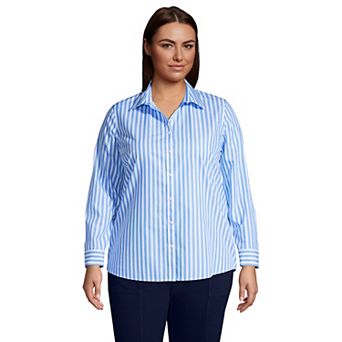 Plus Size Lands' End Wrinkle-Free No Iron Button-Front Shirt