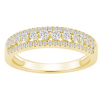 Alyson Layne 14k Gold 1/2 Carat T.W. Diamond Three-Row Wedding Band