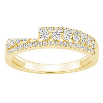 Alyson Layne 14k Gold 1/2 Carat T.W. Diamond Three-Row Wedding Band