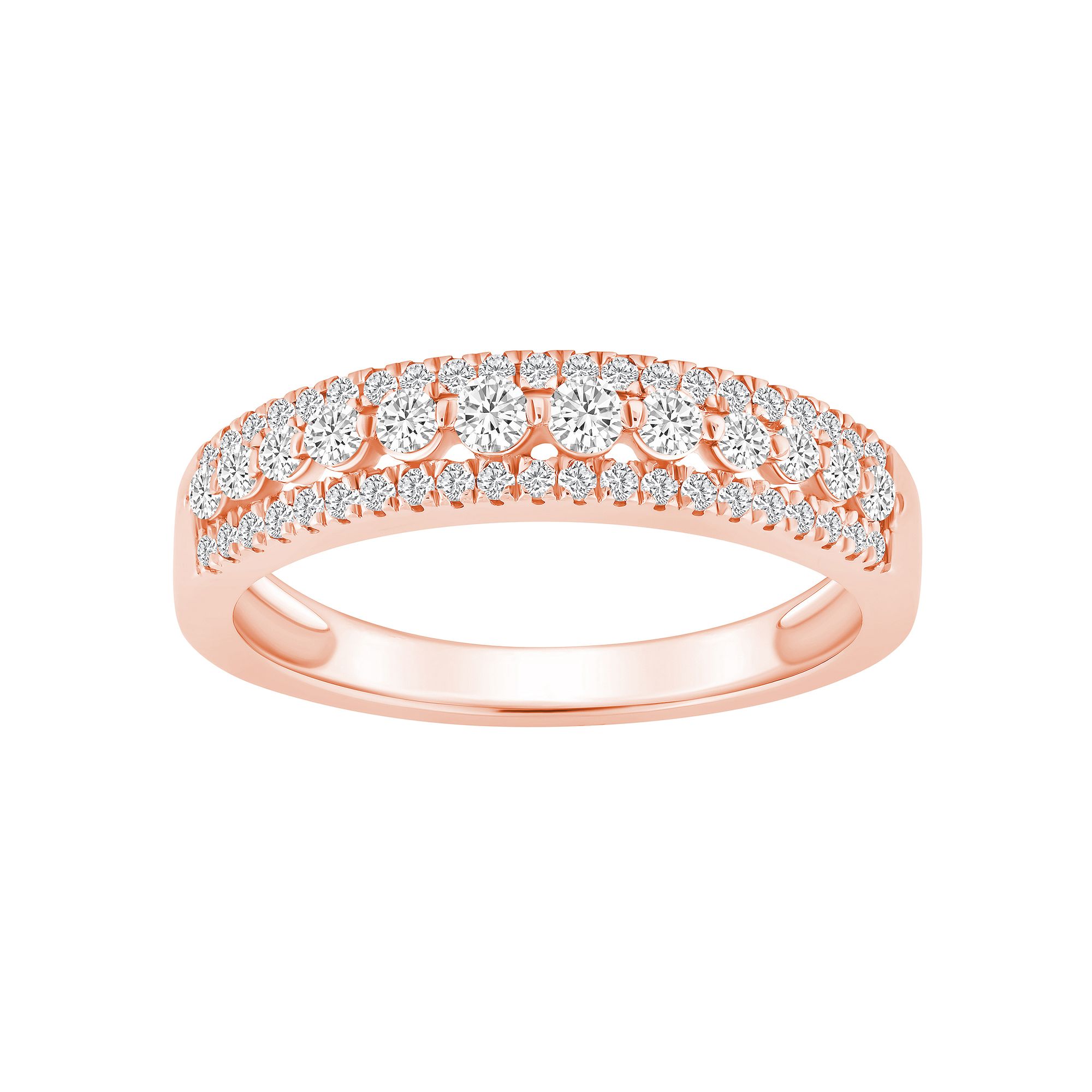 Alyson Layne 14k Gold 1/2 Carat T.W. Diamond Three-Row Wedding Band, Women