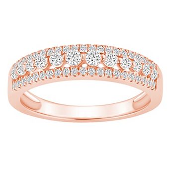 Alyson Layne 14k Gold 1/2 Carat T.W. Diamond Three-Row Wedding Band