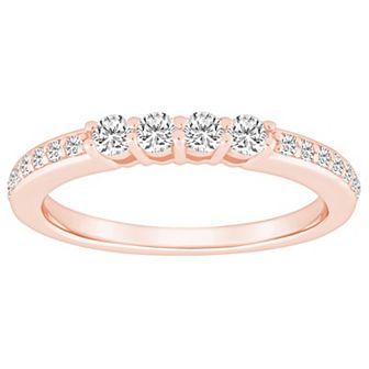 Alyson Layne 14k Gold 3/8 Carat T.W. Diamond 4-Stone & Pave Band Wedding Ring