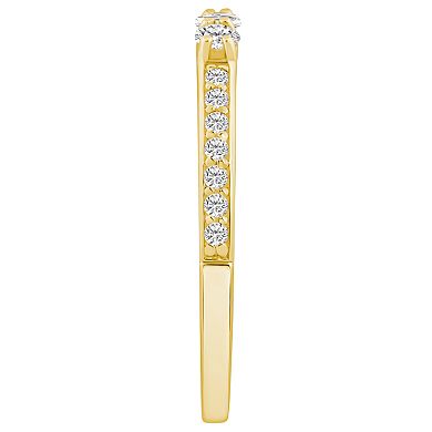 Alyson Layne 14k Gold 3/8 Carat T.W. Diamond 4-Stone & Pave Band Wedding Ring