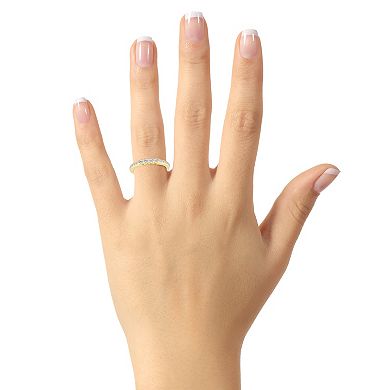 Alyson Layne 14k Gold 3/8 Carat T.W. Diamond 4-Stone & Pave Band Wedding Ring