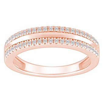 Alyson Layne 14k Gold 1/4 Carat T.W. Diamond Pave & Polished Wedding Band