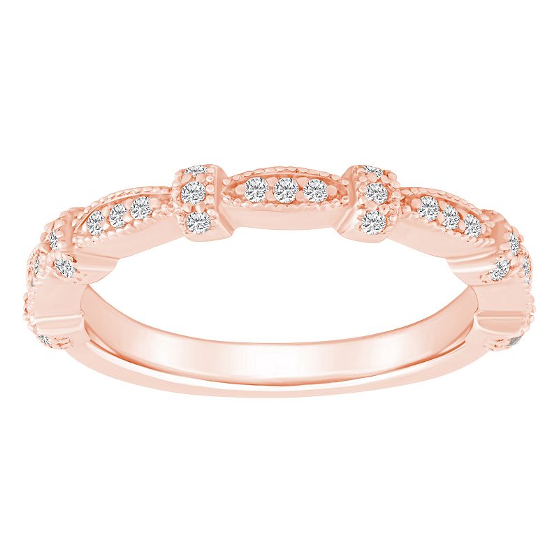 Alyson Layne 14k Rose Gold 1/6 Carat T.W. Diamond Scalloped Wedding Ring, W
