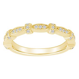 Alyson Layne 14k Gold 1/6 Carat T.W. Diamond Scalloped Wedding Ring