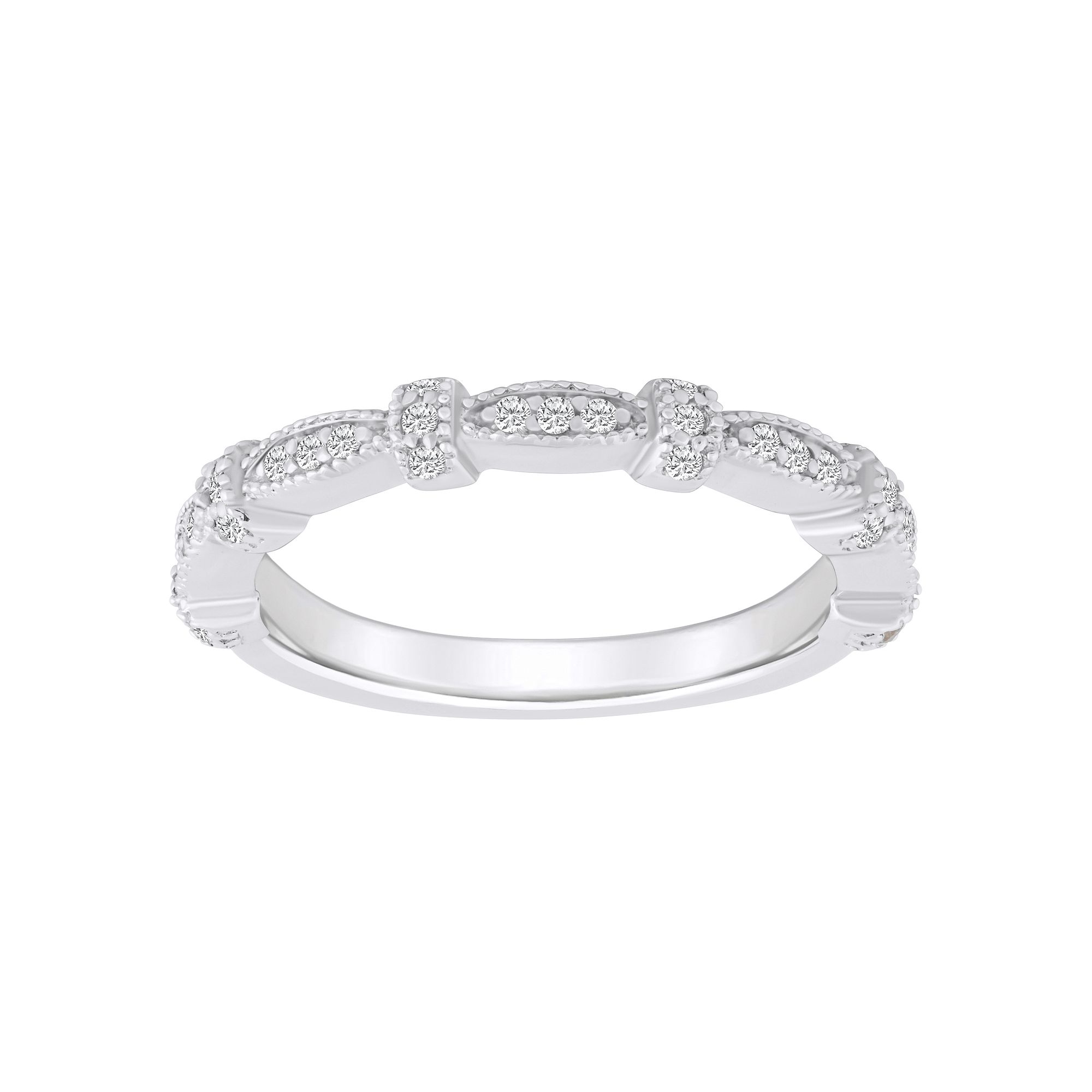 Alyson Layne 14k Gold 1/6 Carat T.W. Diamond Scalloped Wedding Ring, Women