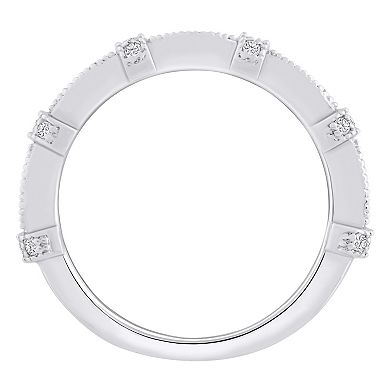 Alyson Layne 14k Gold 1/6 Carat T.W. Diamond Scalloped Wedding Ring