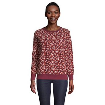 Women's Lands' End Long Sleeve Waffle Crewneck Top