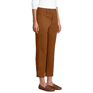 Women's Lands' End Flex Mid Rise Pull On Crop Pants