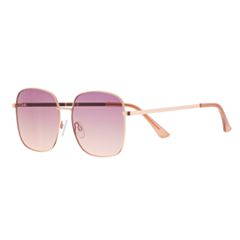 LC Lauren Conrad Belay Retro Square Wrap Sunglasses - Women, Med Brown