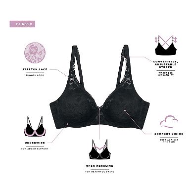 Bali Passion for Comfort Smooth Lace Underwire Bra DF6590