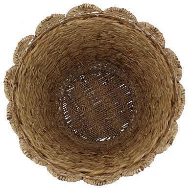 Sonoma Goods For Life Tall Scalloped Woven Basket Table Decor