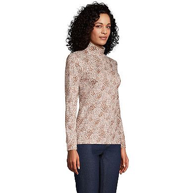 Women's Lands' End Long Sleeve Supima Mockneck Top