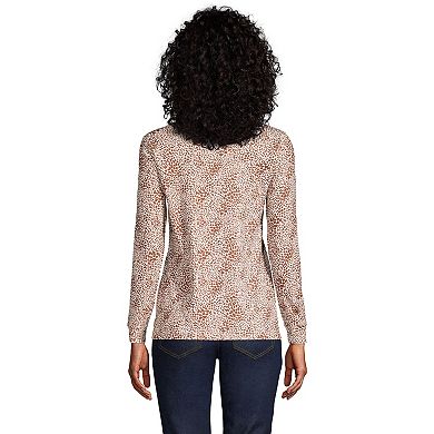 Women's Lands' End Long Sleeve Supima Mockneck Top