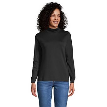 Women's Lands' End Long Sleeve Supima Mockneck Top