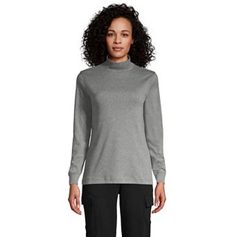Women's Lands' End Long Sleeve Supima Mockneck Top