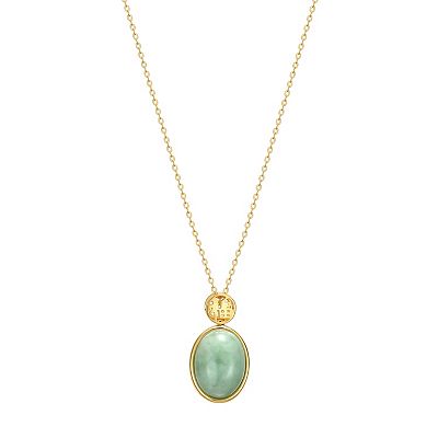 Dynasty Jade 18k Gold Over Sterling Silver 