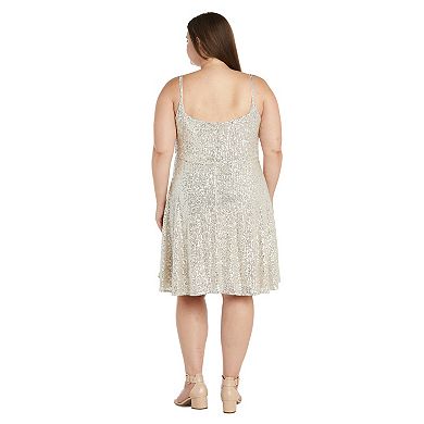 Juniors' Plus Size Morgan and Co Sequin Fit & Flare Dress