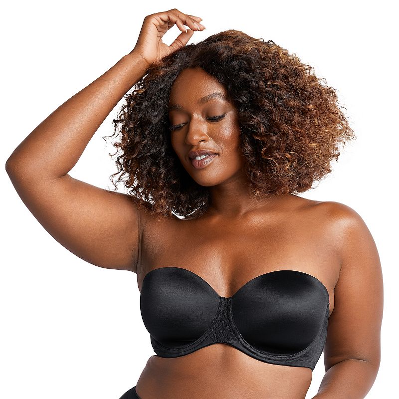 Bali One Smooth U Stay in Place Strapless Underwire Bra DF6599, Women's, Size: 38 D, Black