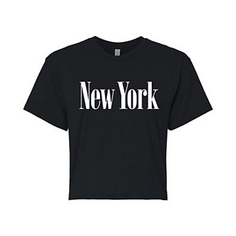 Juniors' New York Cropped Tee