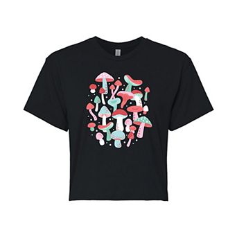 Juniors' Mushrooms Cropped Tee