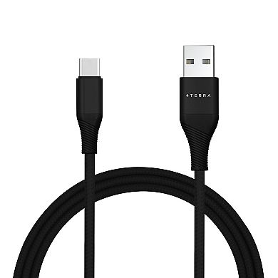 4Terra 3 ft. Recycled Pet Braided Cable - USB A To Type C