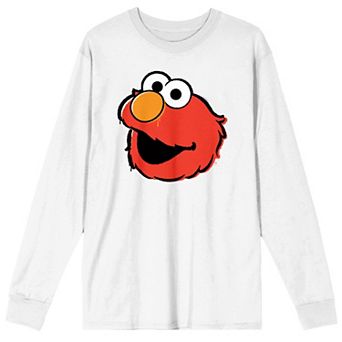 Men's Sesame Street Elmo Face Long Sleeve Tee